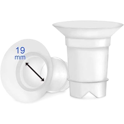 Maymom Flange Inserts 19 mm for Medela, Spectra 24 mm Shields/Flanges, Momcozy/Willow Wearable Cup. Compatible with Medela Freestyle, Harmony to Reduce 24mm Nipple Tunnel Down to 19 mm; 2pc/Each