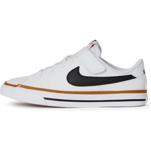 Amazon.com | Nike Unisex Kids Court Legacy, White/Black/Desert Ochre/Gum Light Brown, 2Y | Sneakers