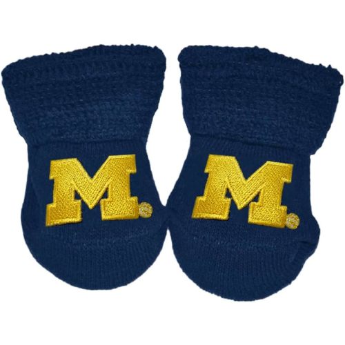 Two Feet Ahead Baby Bootie Socks Team Color – Soft, Cozy & Machine Washable Organic Cotton Stay-on Socks - Made in USA