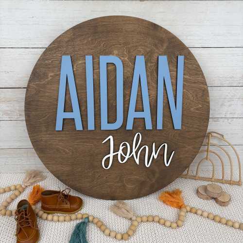 Name Sign, Newborn Name Sign, Personalized Wall Art, Trendy Nursery Decor, Kids Bedroom Wall Art, Custom Name Sign, 3D Wooden Name Sign