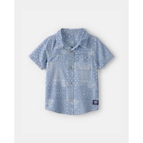 Toddler Boy Bandana Chambray Short-Sleeve Button-Down Shirt - Blue - OshKosh B'gosh | Carter's