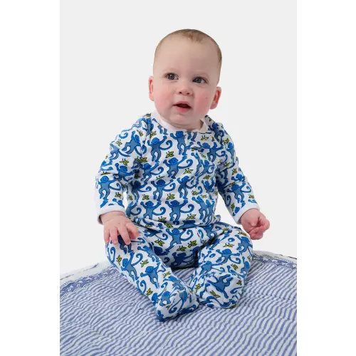 Infant Monkey Zipper Footie