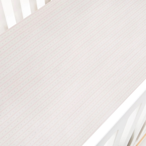 Petal Scallops Crib Sheet - Pink