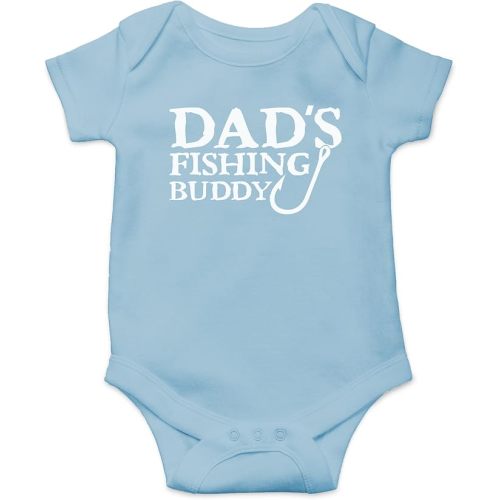 AW Fashions Dad's Fishing Buddy Baby Bodysuit Funny Adorable Romper Cute Clothing for Boys Girls Unisex