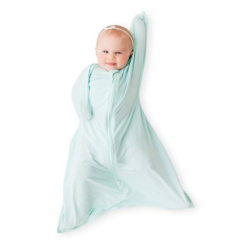 bebon Transition Swaddle - Baby Wearable Blanket - Cozy Sleep Sack, Wrap | with 2-Way Zipper (Dreammint, Small 4-8 Month)