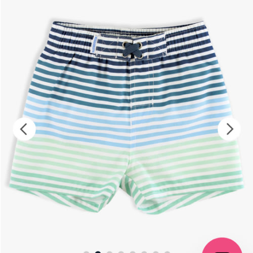 Color Block & Stripes Swim Trunks