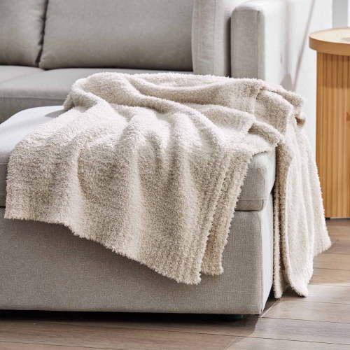 Better Homes & Gardens Beige Cozy Knit Throw, 50" x 72"