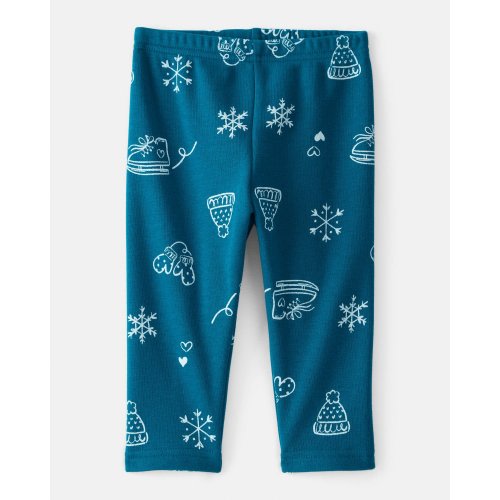 Baby Girl Winter Print Pull-On Stretch Cozy Leggings - Blue - Carter's | Carter's
