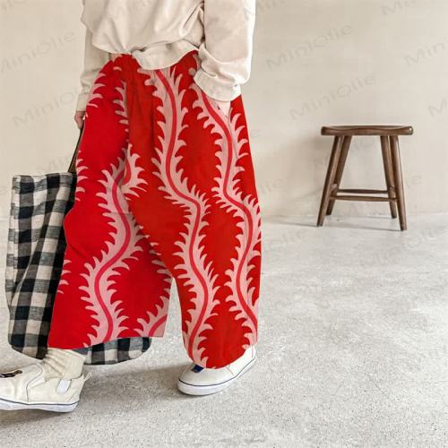 Baby Toddler Red Wave Striped Pants
