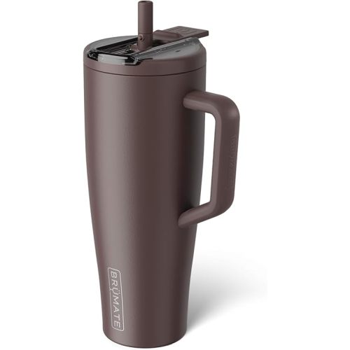 BrüMate Era Flip 40oz Tumbler with 100% Leakproof Covered Straw Lid | Hygienic Covered Straw | Insulated Stainless Steel Water Bottle with Handle | Cup Holder Friendly | BPA-Free (Java)