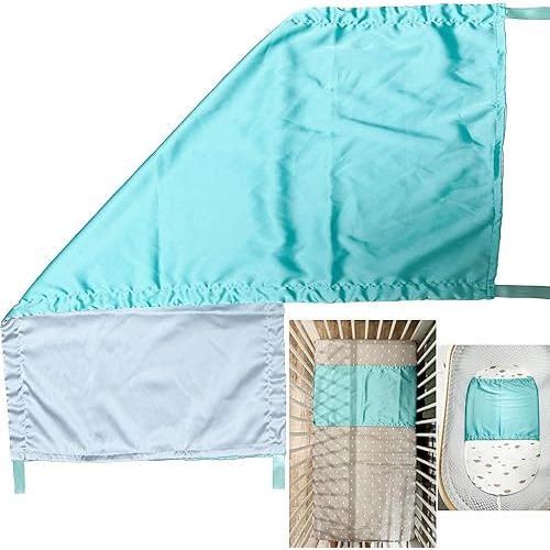 AKISS Satin Crib Sheet Pillow Cover Silk Bassinet Cradle Slip Reversible Use for Baby Girls Boys (Tiffany Blue & Light Grey)