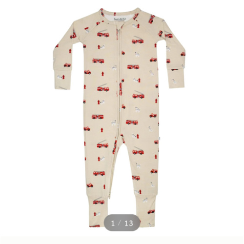 Firetrucks Zip Romper