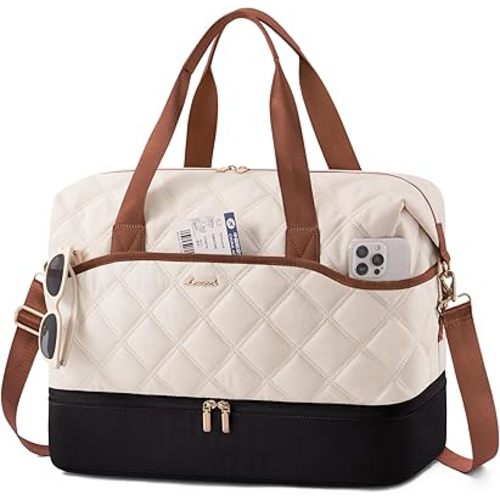 LOVEVOOK Travel Carry On Bag for Women, Lightweight Weekender Bags with Shoe Compartment, Wet Pocket, Hospital Overnight Bags for Women Labor Delivery, Personal Item Duffle Bag for Gym, Sport