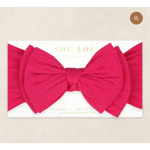 Cable Knit Headband - Hot Pink
