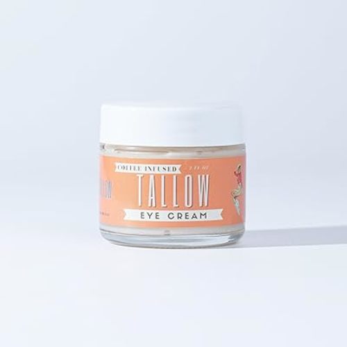 Coffee Infused Under Eye Cream - All Natural Beef Tallow and Caffeine Eye Cream with Jojoba Oil & Vitamin E - Nothing Artificial, USA Made