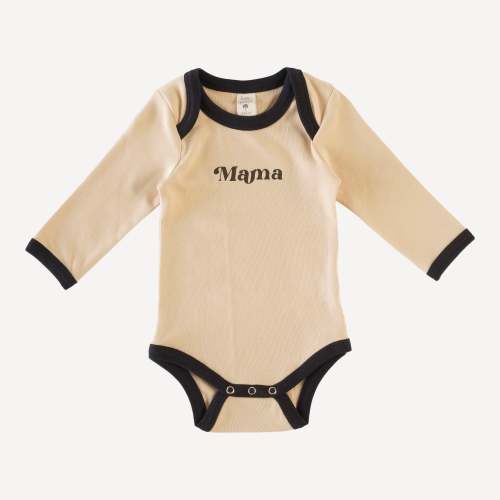 long sleeve lap neck bodysuit | 70s mama | organic cotton interlock