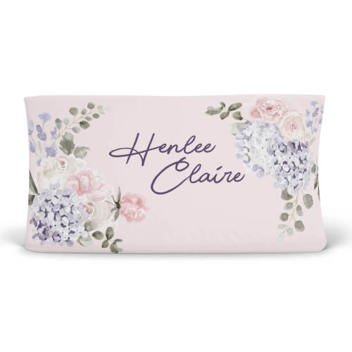 Henlee's Hydrangea Personalized Changing Pad Cover