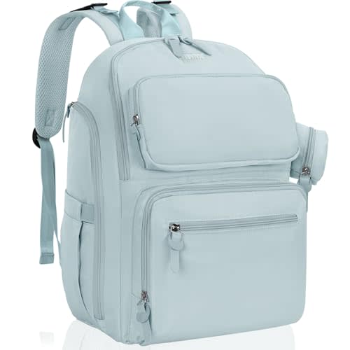 IBVIVIC Diaper Bag Large Capacity Diaper Backpack Multi-Function Baby Diaper Bag For Dad And Mom With Insulated Pockets, Stroller Straps, Blue