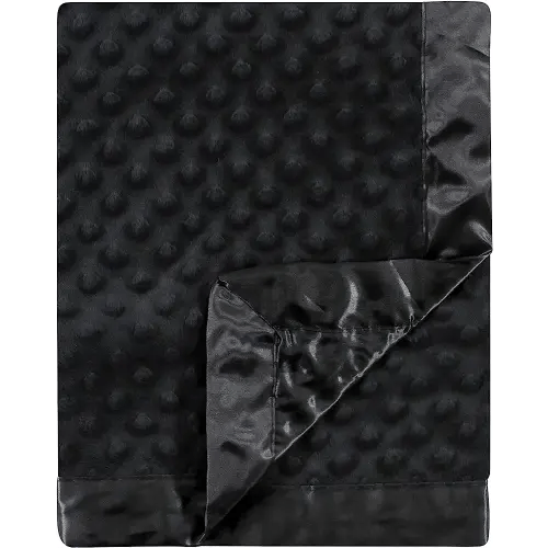 Hudson Baby Unisex Baby Plush Mink Blanket, Black, One Size