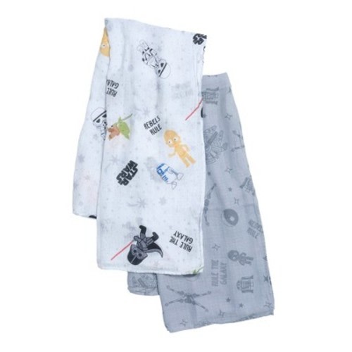 Lambs & Ivy Star Wars 2-Pack Cotton Muslin Newborn Baby Swaddle Blankets