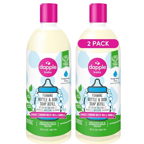 Dapple Baby Foaming Dish Soap, Refill, Unscented, 30oz (2 Units)