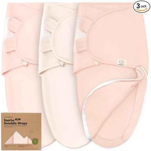 KeaBabies Newborn Swaddles with Zippers - 3-Pack Baby Swaddle Sleep Sacks 0-3 Months, Infant, Baby Girls, Boys, Soft & Durable Sleep Sack Newborn, Easy Diaper Change Swaddling Blanket (Angelic, OS)
