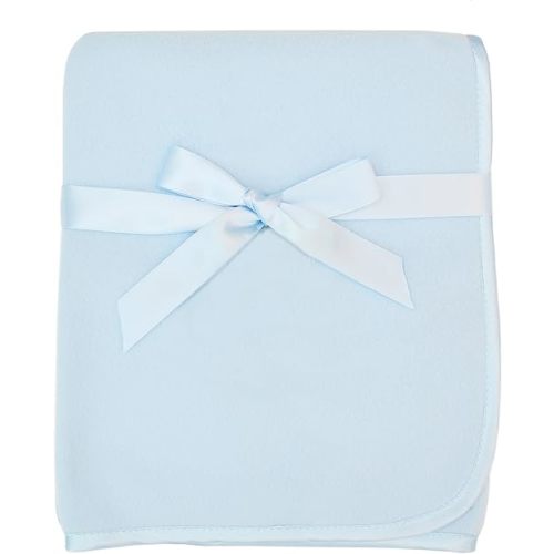 TL Care Fleece Blanket (30" x 30") with Silk-Like Satin Trim, Soft, Warm & Cozy, Blue, for Boys and Girls, Perfect for Baby Carrier, Stroller, Travel and Gifting