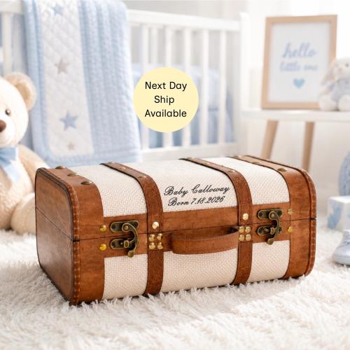 Personalised Baby Keepsake Box, Baby Memory Box, Personalized Baby Shower Gift for Newborn, Engraved Memory Box for New Mom, Wooden Box