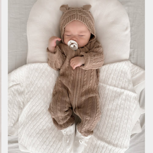 Luna + Luca Baby Bear Jumpsuit - Acorn