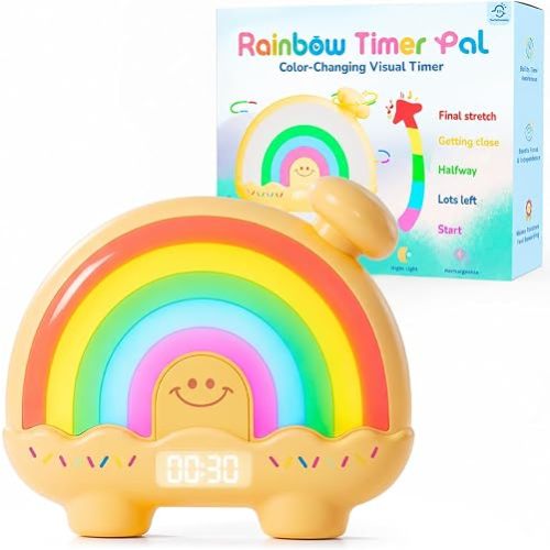 Timer Pal, Rainbow Visual Timer for Kids/Adults, 0-99 Minutes Light Timer