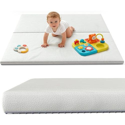 Baby Play Mat 50x50 inch, Extra Thick 1.3‘’ Waterproof Floor Mat for Crawling, Non-Toxic Large Activity Mat with Machine Washable Cover for Toddlers Infants Boys Girls