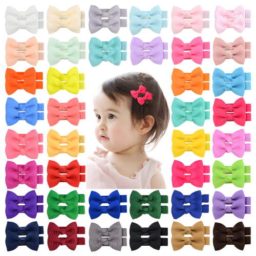 TUWAFE Baby Hair Clips 50 Pieces 25 Colors in Pairs Baby Girls Fully Lined Baby Bows Hair Pins Tiny 2" Hair Bows Alligator Clips for Baby Girls Infants Toddlers