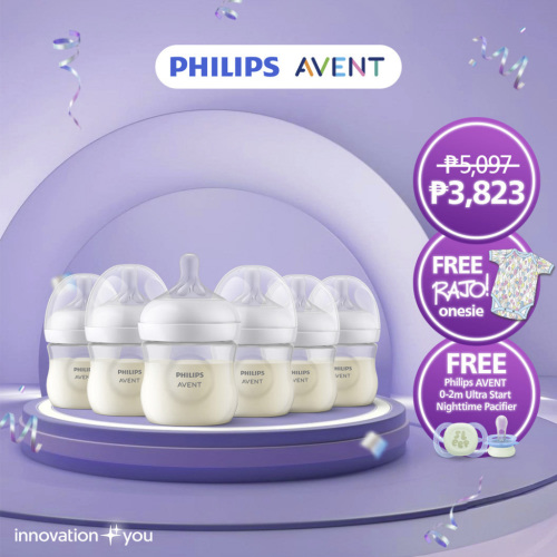 Philips AVENT 4oz Natural Response Baby Bottle 6-pack Bundle