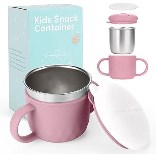 Mity rain Stainless Steel Snack Containers, 4-in-1 Spill Proof