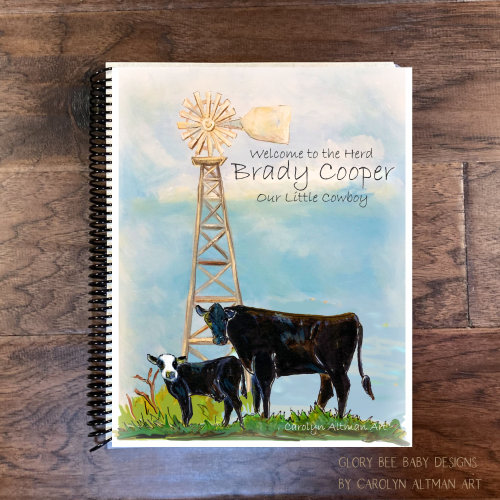Welcome to the Herd Baby Memory Book | Spiral Bound | Personalized Baby Gift | Cover Baby Memory Keepsake Book | Western Baby Nursery Style