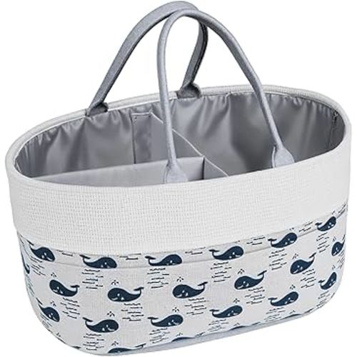 Lemonfilter Baby Diaper Caddy, Nursery Organizer & Car Storage Bag for Baby Diapers and Wipes, Baby Storage Basket with Handle, Changing Table Organizer for New Parents, Ideal Gift for Baby Shower