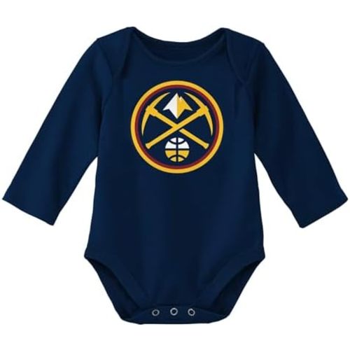 Outerstuff NBA Newborn & Infants 0-24 Months Official Primary Logo Long Sleeve Bodysuit Creeper Romper