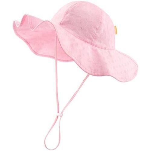 HONGTEYA Baby Sun Hat Toddler Girls Wide Brim Infant Beach Outdoor Summer Hat Sun Protection UPF 50+