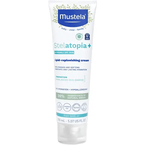 Mustela Stelatopia+ - Lipid-Replenishing Cream - Moisturizer for Eczema-Prone Skin - With Natural Sunflower Oil and Prebiotic - For Babies, Kids & Adults - Fragrance Free - Various Sizes