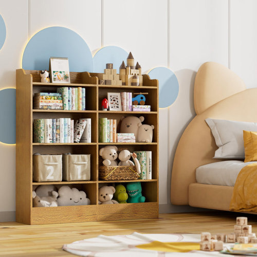 Harriet Bee Hartleigh 49" H 5 Tier Kids Bookshelf with 10 Cubes & Reviews | Wayfair