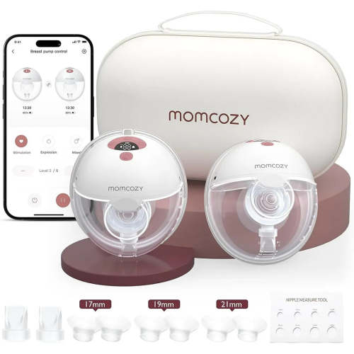 Momcozy M5 Smart APP Controlled Wearable Breast Pump - Cozy Red