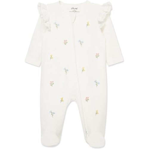 Little Me Clothes for Baby Girls' 100% Cotton Scratch-Free Tag Footie Sleeper