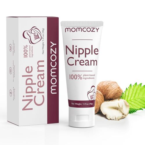 Momcozy Nipple Cream Safe for Breastfeeding, Plant-Based Ingredients, Lanolin-Free Nipple Balm, Soothing Cream, Breastfeeding Essentials for Nursing & Pumping Moms, 1.41 oz