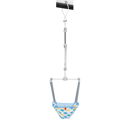 Cowiewie Baby Door Jumper, Adjustable Strap and Seat, Blue, Foldable and Portable for 6-12 Months Infants