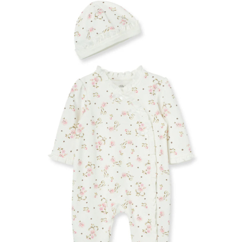 Vintage Rose Footed One-Piece And Hat
