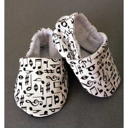Music notes theme baby shoes