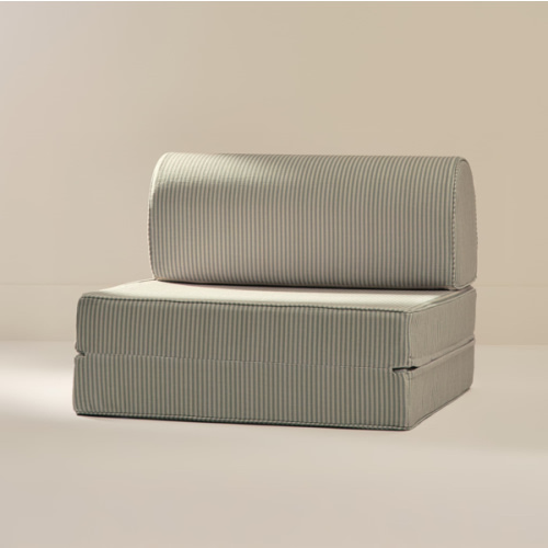 Green Striped Play Couch Seat | Finley in Jade & Stone | House of Noa