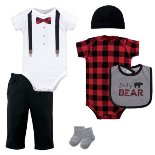 Little Treasure Baby Boy Layette 6-Piece Set, Lumberjack Bow Tie, 9-12 Months