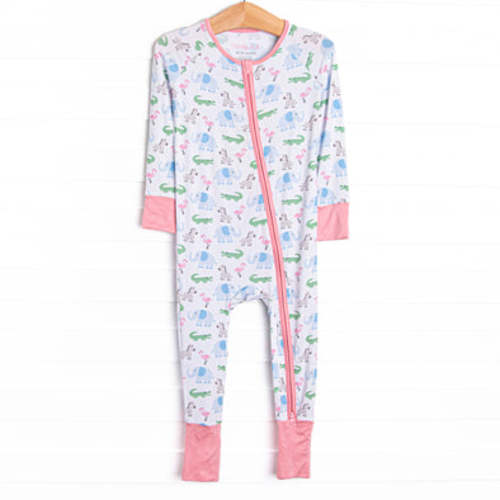 Zoo Park Pals Bamboo Zippy Pajama, Pink – Stitchy Fish