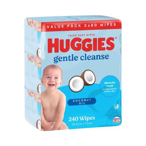 Huggies Coconut 3x80 Wipes